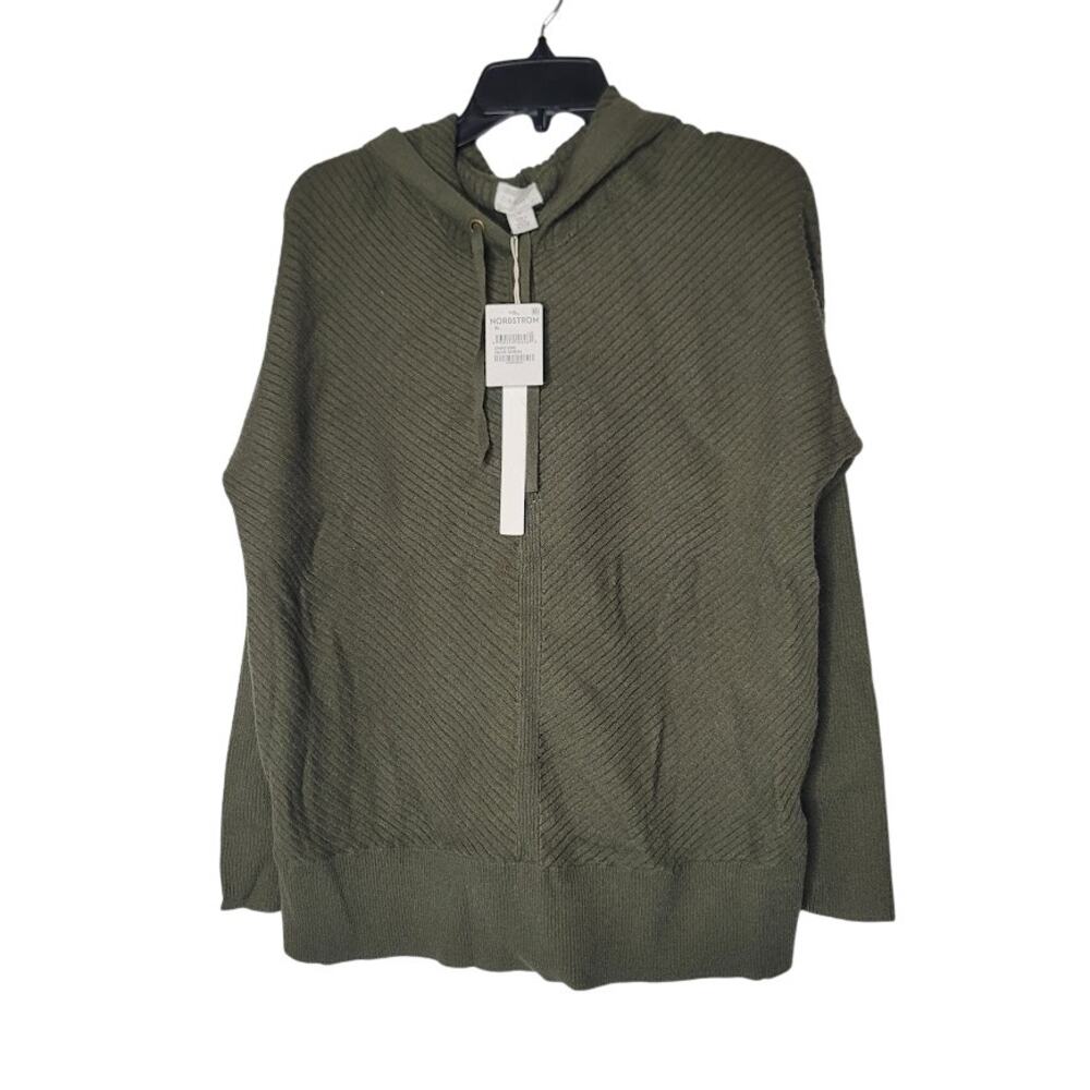 NEW Caslon Size XL Olive Sarma Green Hoodie Pullover Ribbed drawstring